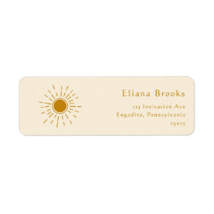 Boho Sunshine   Beige Return Address Labels