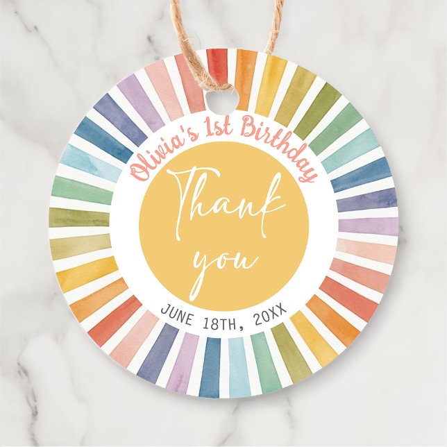 Boho Sunshine Birthday Favour Tags (Creator Uploaded)