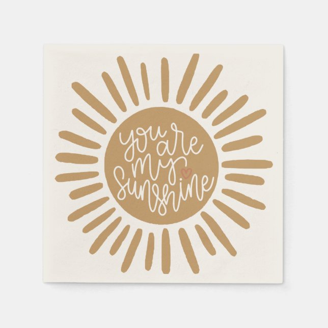 boho sunshine for birthday or baby shower napkin (Front)