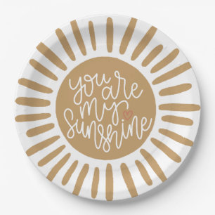 boho sunshine for birthday or baby shower paper plate
