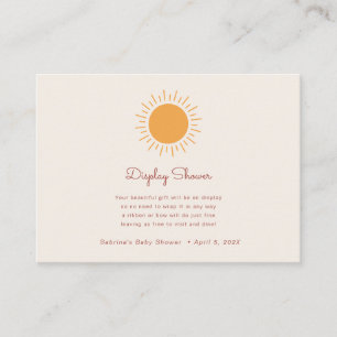 Boho Sunshine Gender Neutral Display Shower  Enclo Enclosure Card