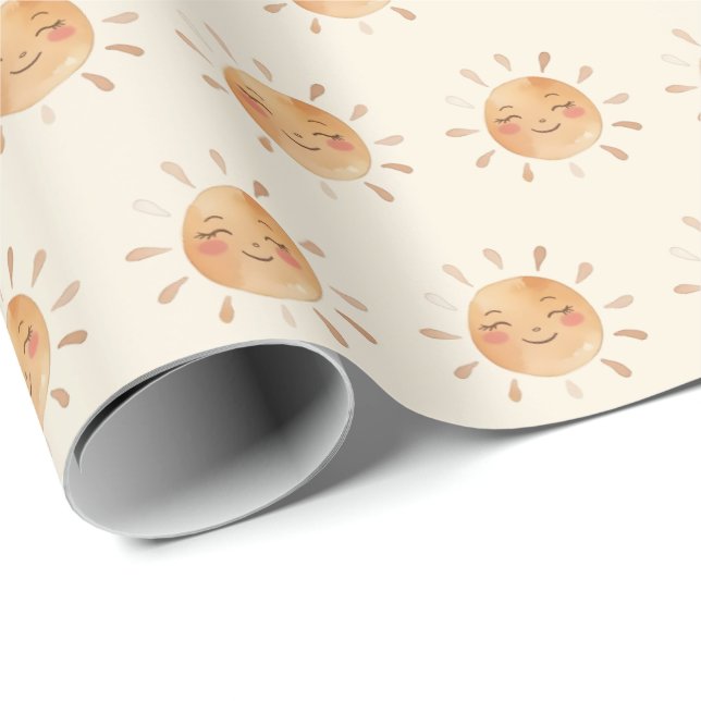 Boho Sunshine Gender Neutral Wrapping Paper (Roll Corner)