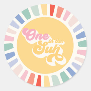 Boho Sunshine One In The Sun Sunshine Favour Classic Round Sticker