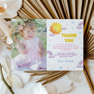 Boho Sunshine Rainbow Thank You Card Birthday