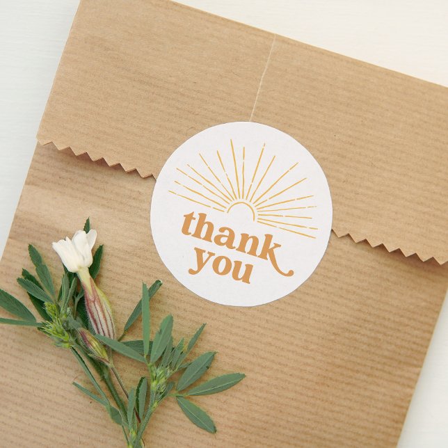 Boho Sunshine Sun Baby Shower Classic Round Sticker (Creator Uploaded)