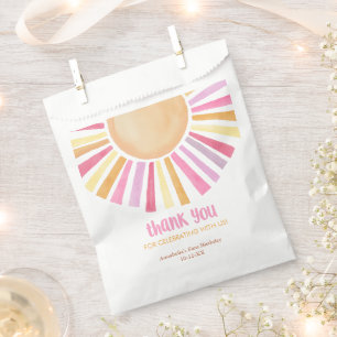 Boho sunshine sun birthday party favour tags bags