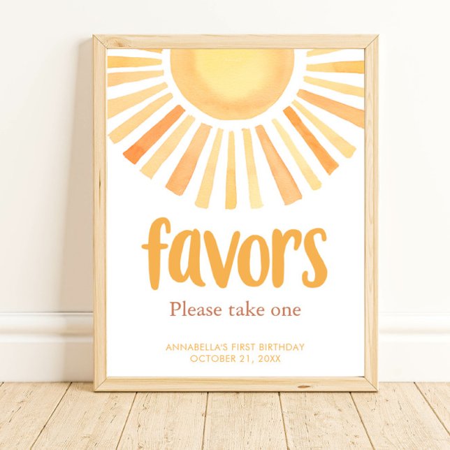 Boho sunshine sun birthday party favours sign (Creator Uploaded)