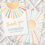 Boho Sunshine Sun Thank You Invitation<br><div class="desc">This digital download version "Thank You" favour tag is a cheerful and vibrant way to express gratitude, featuring a bright sun at the top with "Thank You" in flowing script beneath it. A short note of appreciation, along with the family name, completes the design, making it personal and heartfelt. The...</div>