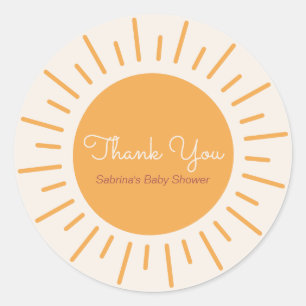 Boho Sunshine Thank You Classic Round Sticker