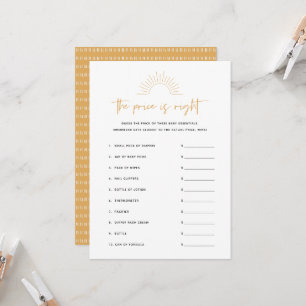 Boho Sunshine The Price Is Right Baby Shower Game Invitation
