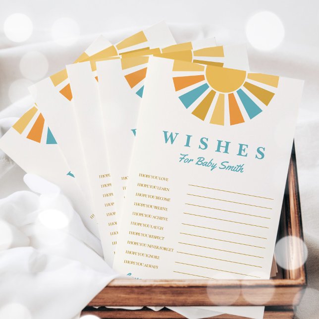 Boho Sunshine Wishes For Baby Baby Shower Game (Creator Uploaded)