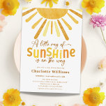 Boho Sunshine Yellow Baby Shower Invitation<br><div class="desc">Looking for the perfect invitation for your upcoming sunshine baby shower? Look no further than our Boho Sunshine Happy Yellow Baby Shower Invitation This cute and happy invitation features a whimsical design that will bring a smile to your guests' faces. The bright yellow sun and rustic boho accents make this...</div>