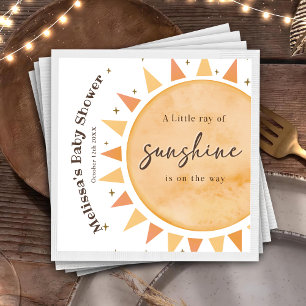 Boho Sunshine Yellow Baby Shower Party Napkins