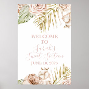 Boho Sweet 16 Welcome Sign