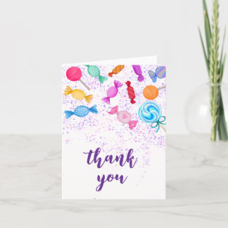 Boho Sweet Lollipops Candy Land Baby Showers Thank You Card