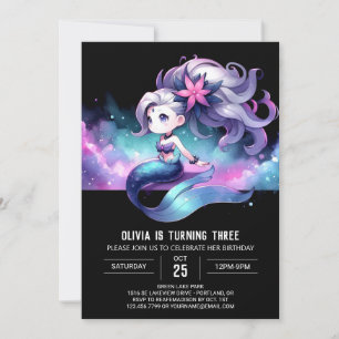 Boho Sweet Mermaid Birthday Invitation