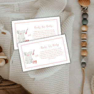 Boho Sweet Pink Girl Outfit Books For Baby Shower Enclosure Card