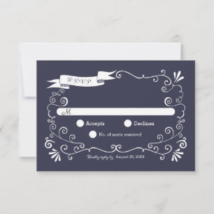 Boho Swirls (Changeable Colour) Wedding RSVP Card
