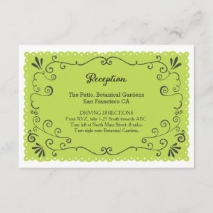 Boho Swirls, Curls, a Banner & Lovebirds Wedding Enclosure Card