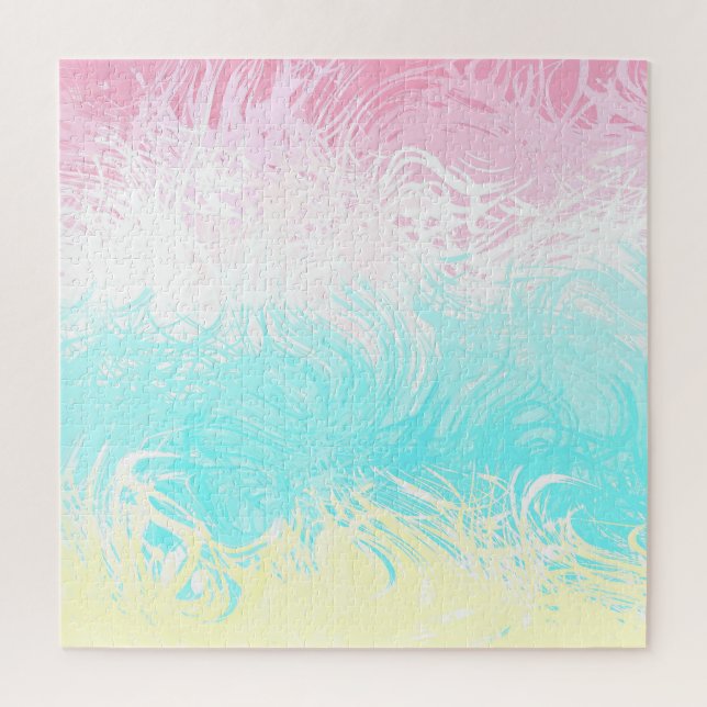 Boho Swirly Groovy Abstract Genderflux Pride Flag Jigsaw Puzzle (Vertical)