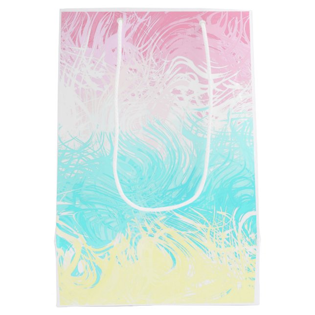 Boho Swirly Groovy Abstract Genderflux Pride Flag Medium Gift Bag (Back)