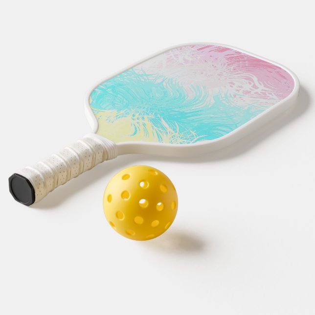 Boho Swirly Groovy Abstract Genderflux Pride Flag Pickleball Paddle (Laydown 2)