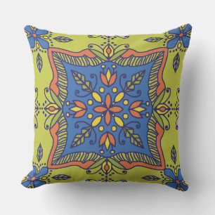 Boho Talavera Tile Outdoor Pillow