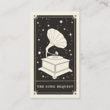 Boho Tarot celestial gramophone song request card
