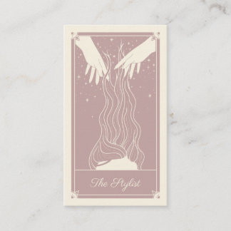 Boho Tarot Hairdresser Dusky Pink Business card