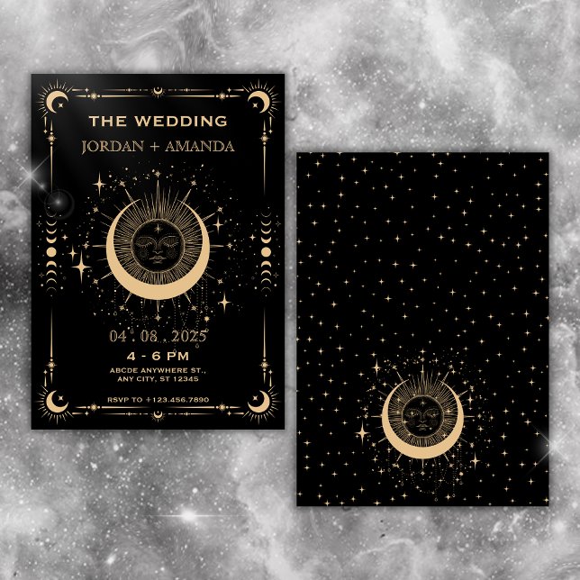 Boho tarot moon sun Wedding Invitation (Creator Uploaded)