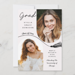 Boho Tassel Grad Announcement with Photo