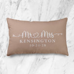Boho Taupe Script Typography Personalised Mr Mrs Decorative Cushion<br><div class="desc">Boho Taupe Neutral Earth Tones Script Wedding Heart Arrows Mr Mrs Throw Pillow personalised with the happy couple's last name, & wedding date! Easy to customise for the perfect gift for weddings, anniversaries, first Christmas, engagement, etc. Please contact us at cedarandstring@gmail.com if you need assistance with the design or matching...</div>