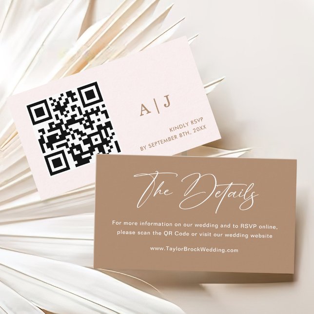 Boho Taupe Wedding Details Enclosure Card (Creator Uploaded)