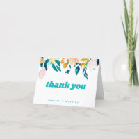 Boho Teal Blue and Gold Watercolor Floral Wedding