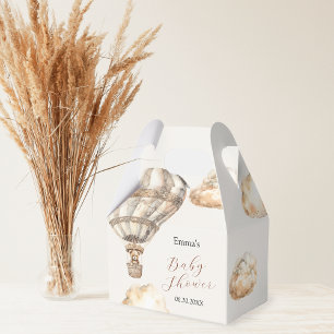 Boho Teddy Bear Air Balloon Sky Clouds Favour Box