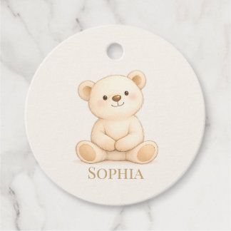 Boho Teddy Bear Baby Shower Favour Tags