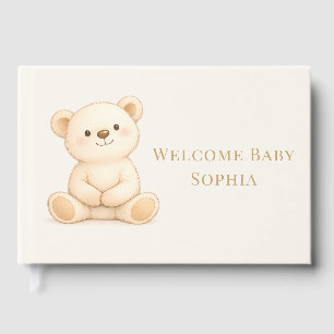 Boho Teddy Bear Baby Shower Guest Book