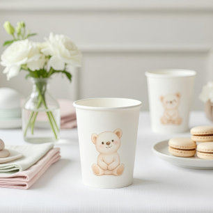 Boho Teddy Bear Baby Shower  Paper Cups