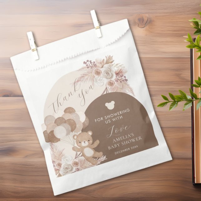 Boho Teddy Bear Bearly Wait Baby Shower Thank You Favour Bags (Creator Uploaded)