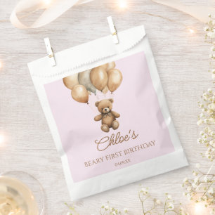 Boho Teddy Bear Beary First Birthday Party Favour Bags