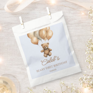 Boho Teddy Bear Beary First Birthday Party Favour Bags
