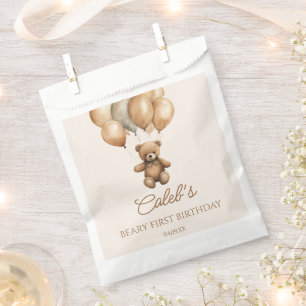 Boho Teddy Bear Beary First Birthday Party Favour Bags