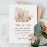 Boho Teddy Bear | Cute Soft Kids Birthday Party Thank You Card<br><div class="desc">Send a sweet note of thanks with this adorable boho teddy bear thank you card. Featuring a soft watercolor plush bear and dried leaves in muted pastel tones, this minimalist design is perfect for toddler or kids’ birthdays. Gender neutral and modern, it’s a charming way to thank your guests after...</div>