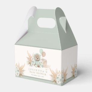 Boho Teddy Bear Sage Green Bearly Wait Baby Shower Favour Box