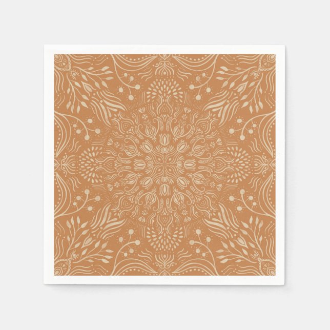 Boho Terra Cotta Moroccan tile napkins (Front)
