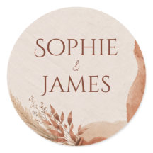 Boho terracota wedding stickers