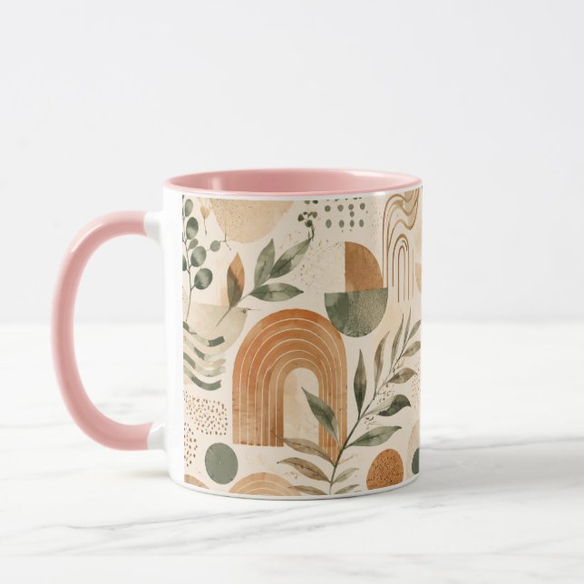 Boho Terracotta Abstract Morning Coffee Mug Gift (Left)