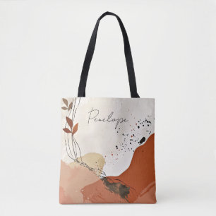 Boho Terracotta Abstract Tote Bag
