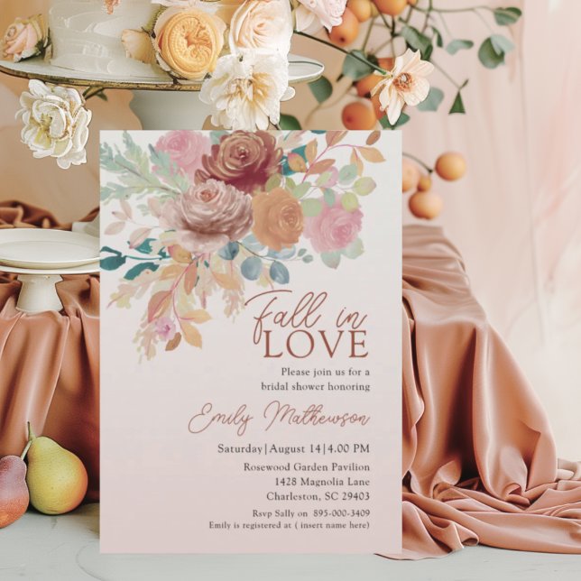 Boho Terracotta & Blush Floral Bridal Shower Invitation (Creator Uploaded)