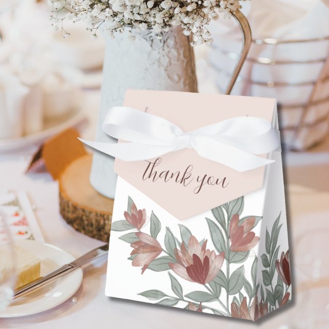 Boho Terracotta & Blush Floral Wedding  Favour Box (Creator Uploaded)
